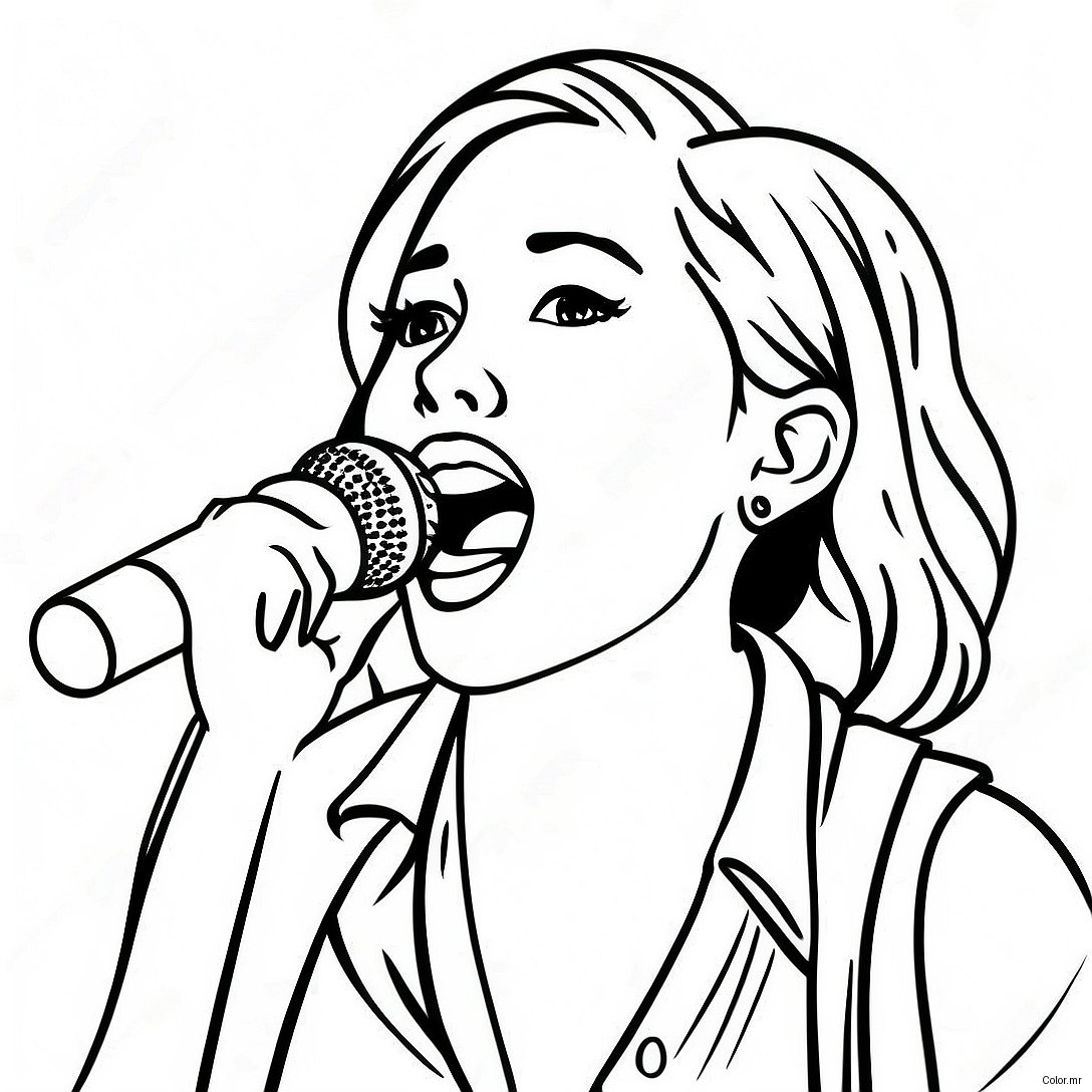 Miley Cyrus Singing On Stage Coloring Page 21613 19902