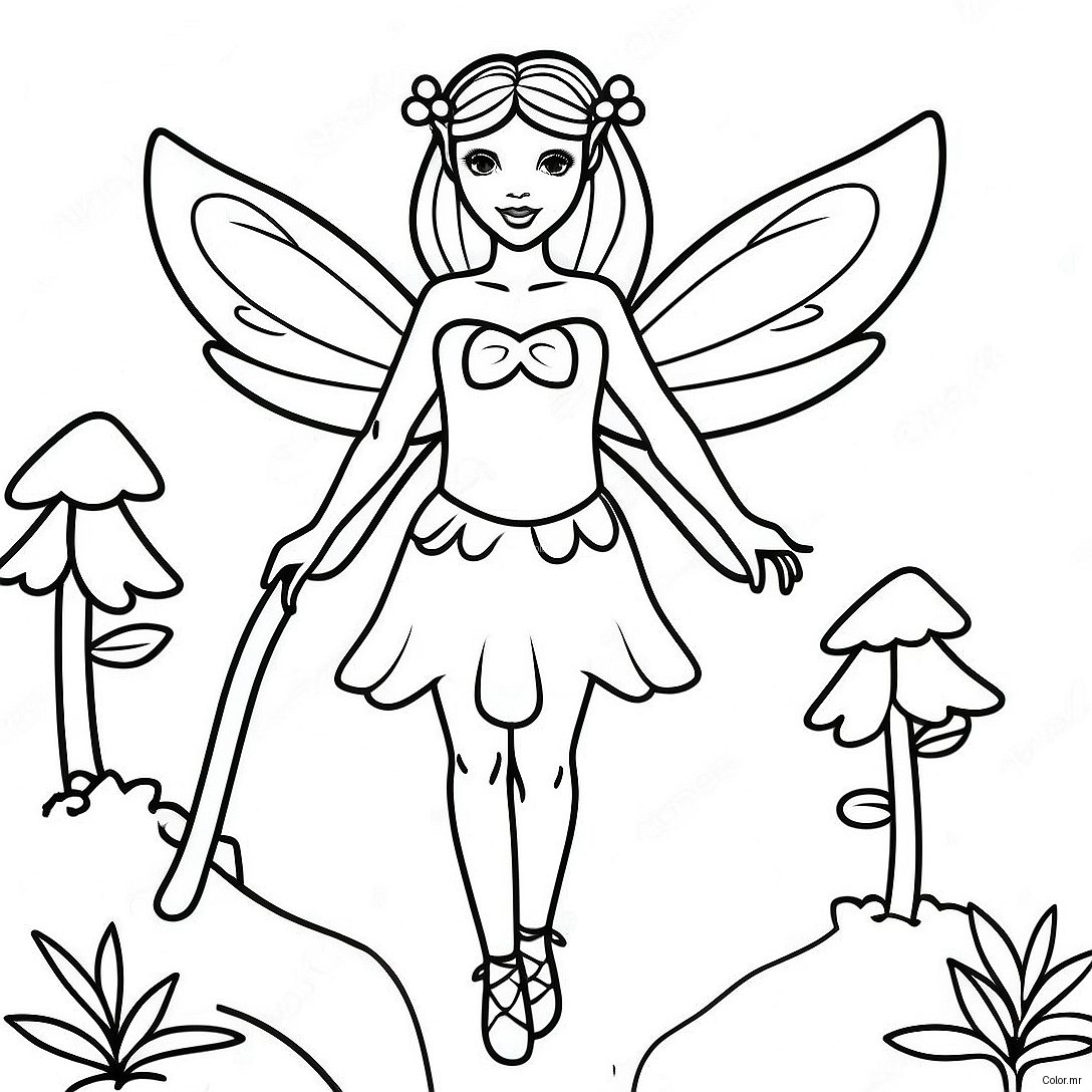 Mystical Black Fairy In Enchanted Forest Coloring Page 46224 38501
