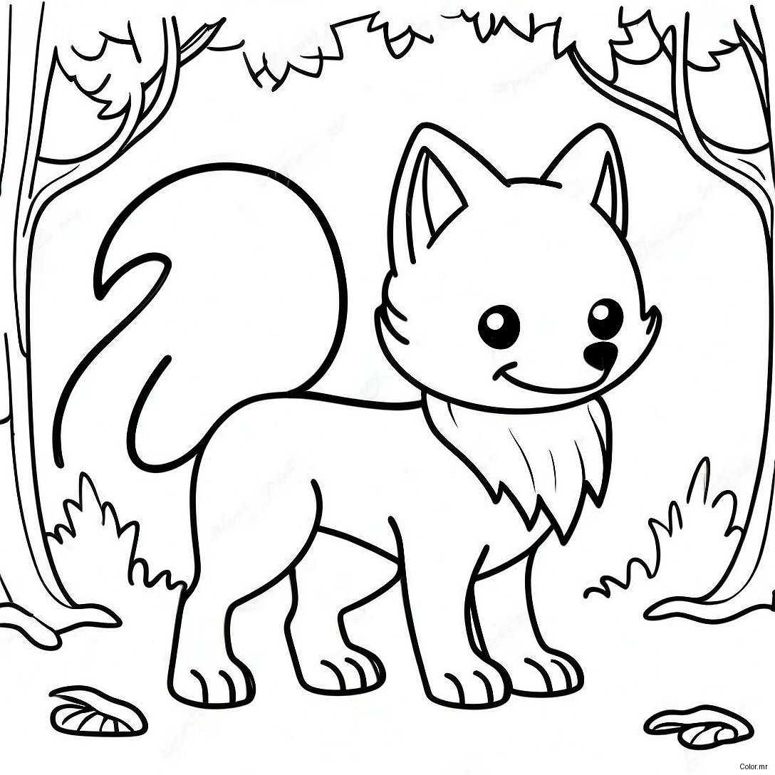 Mythical Nine Tailed Fox In Forest Coloring Page 18969 15865