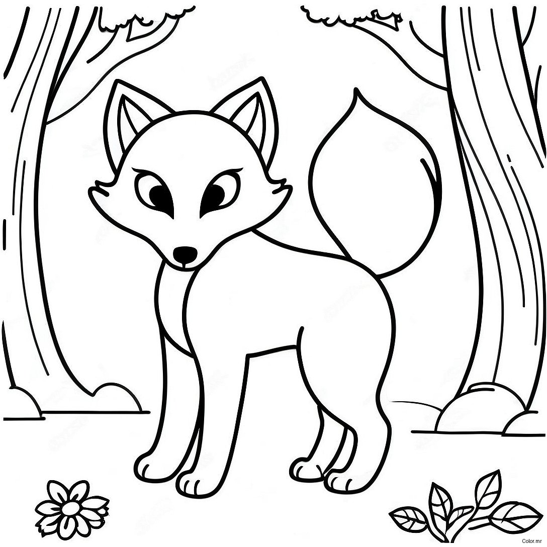 Mythical Nine Tailed Fox In Forest Coloring Page 18969 15866