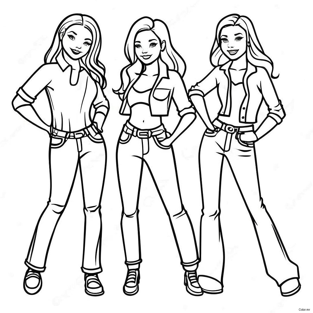 Newjeans Members In Fun Poses Coloring Page 41570 34507