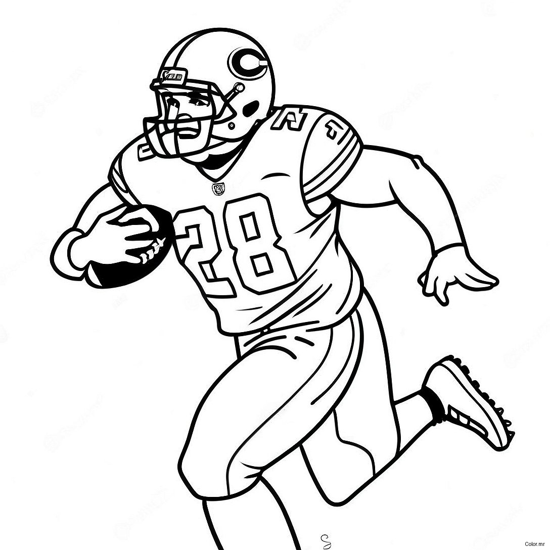 Nick Chubb Running With Football Coloring Page 43973 36589