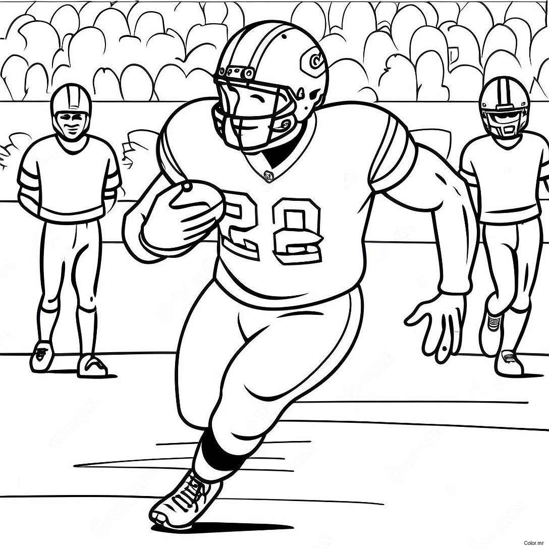 Nick Chubb Running With Football Coloring Page 43973 36591