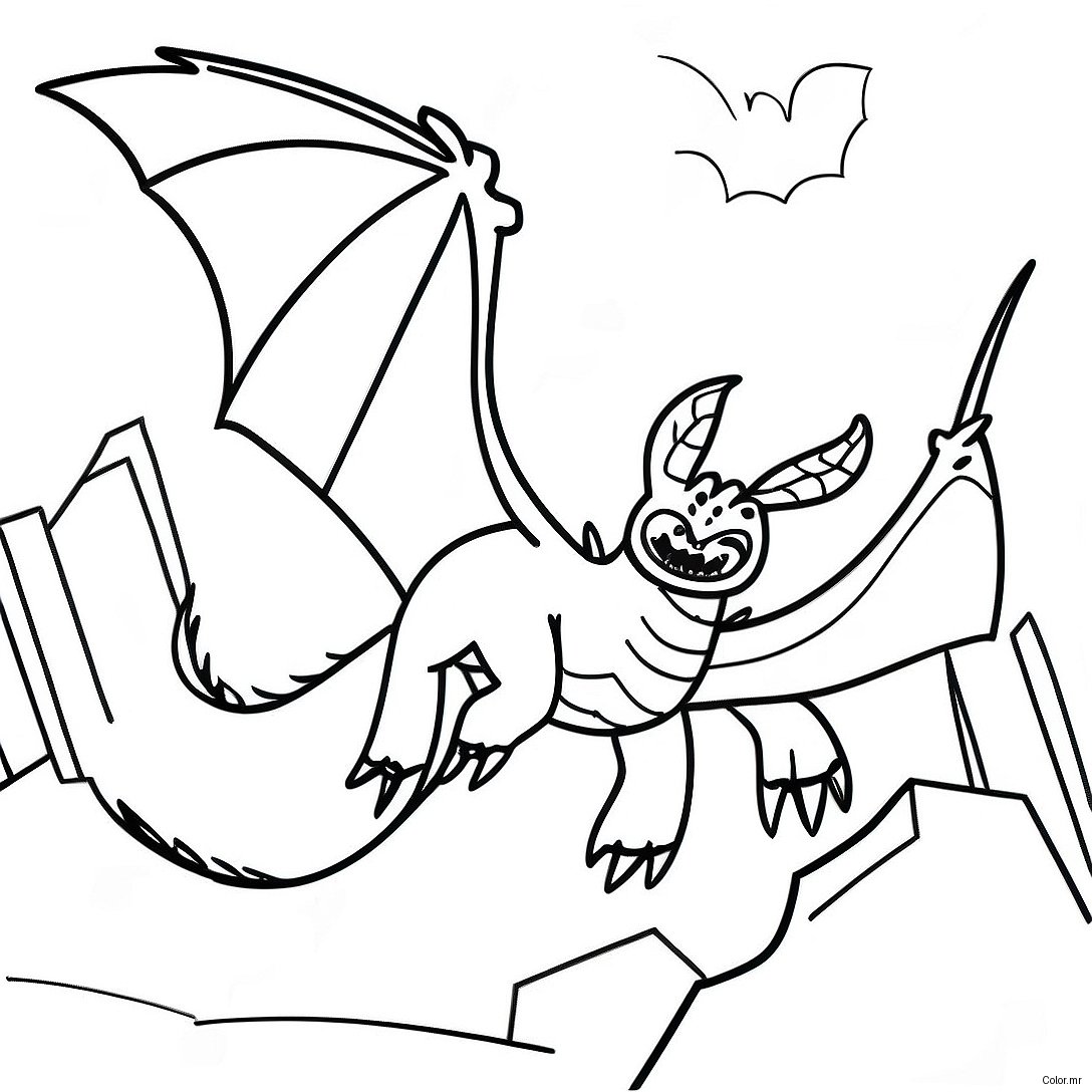 Night Fury Flying Over Mountains Coloring Page 22764 20951
