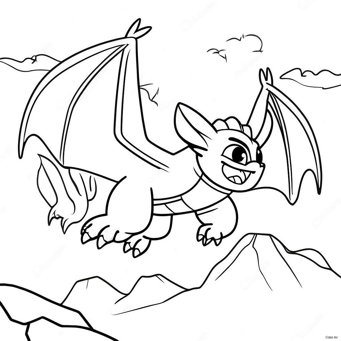 Night Fury Flying Over Mountains Coloring Page 22764 20952