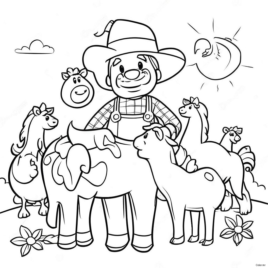 Old Macdonald With Farm Animals Coloring Page 70184 58027
