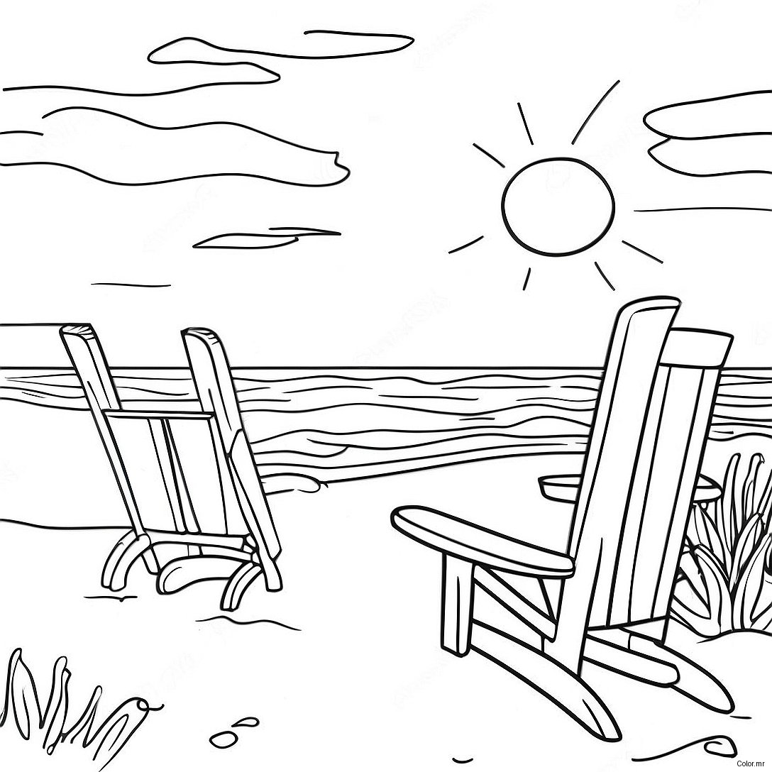 Outer Banks Sunset Over The Ocean Coloring Page 3811 3086