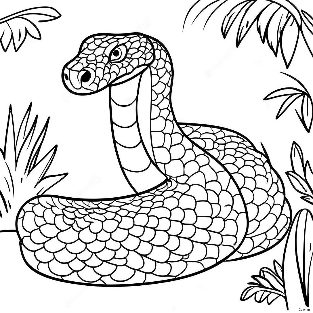 Page A Colorier Anaconda Realiste Dans La Jungle 16332 13779