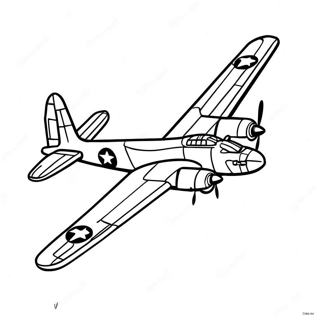 Page A Colorier B 17 Bomber Vintage En Vol 74396 61382