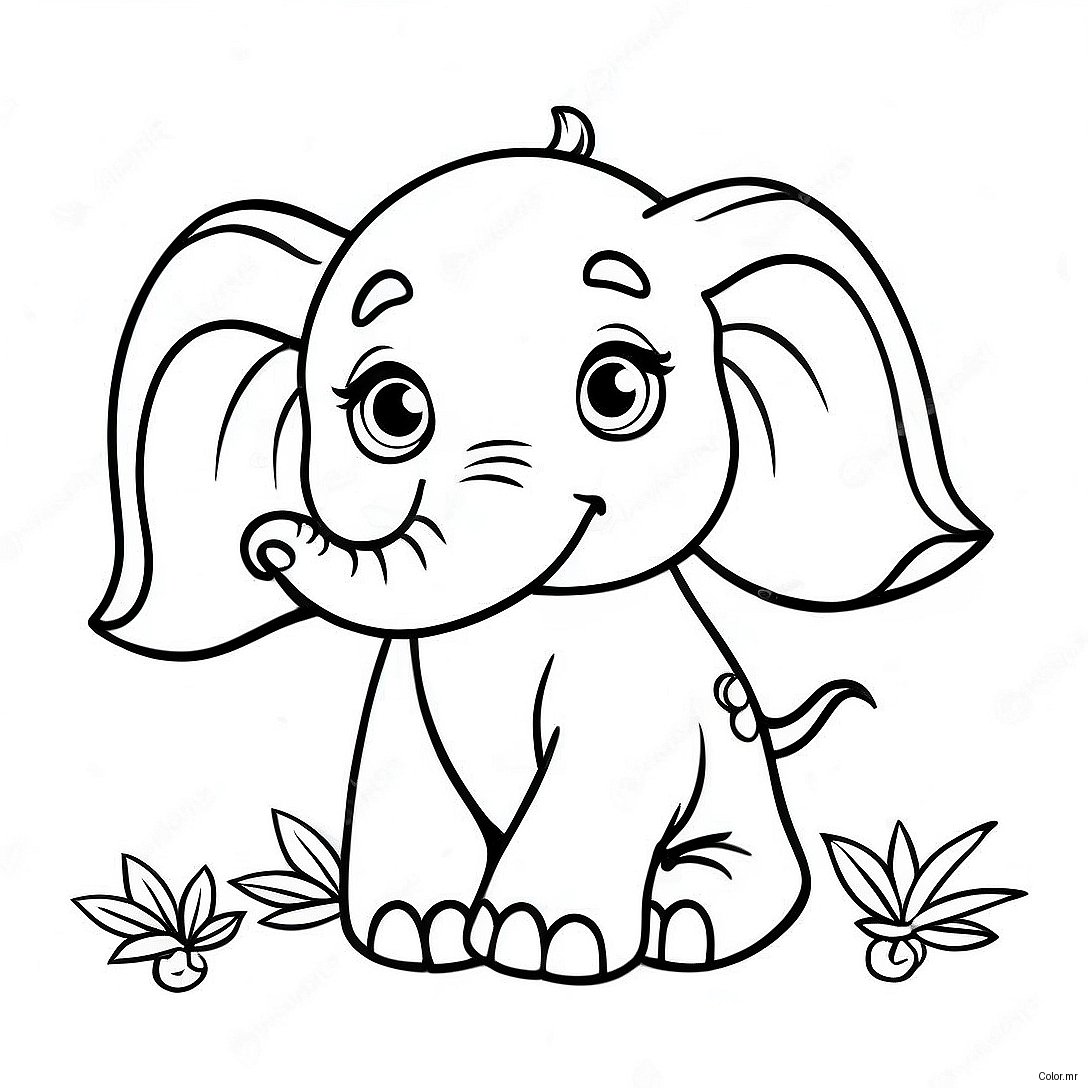 Page A Colorier Bebe Elephant Realiste Mignon 11708 9589