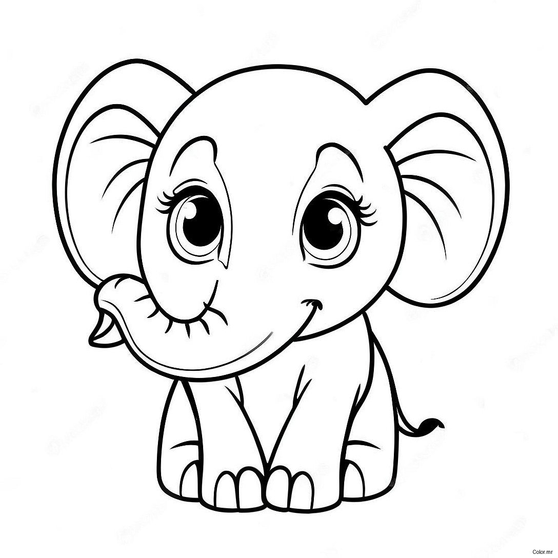 Page A Colorier Bebe Elephant Realiste Mignon 11708 9591