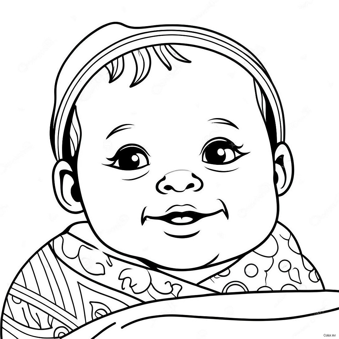 Page A Colorier Bebe Realiste Nouveau Ne 25155 23013