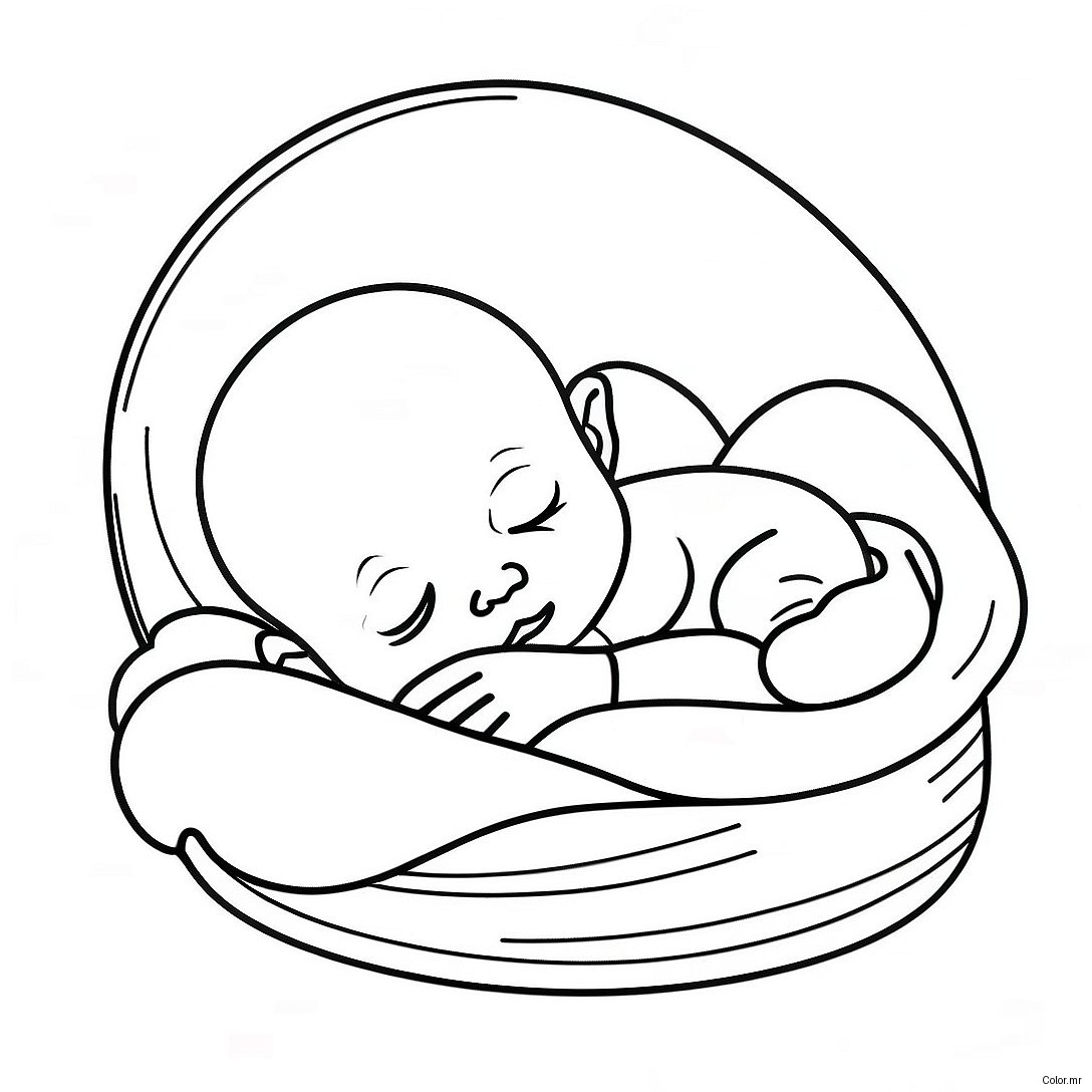 Page A Colorier Bebe Realiste Nouveau Ne 25155 23014
