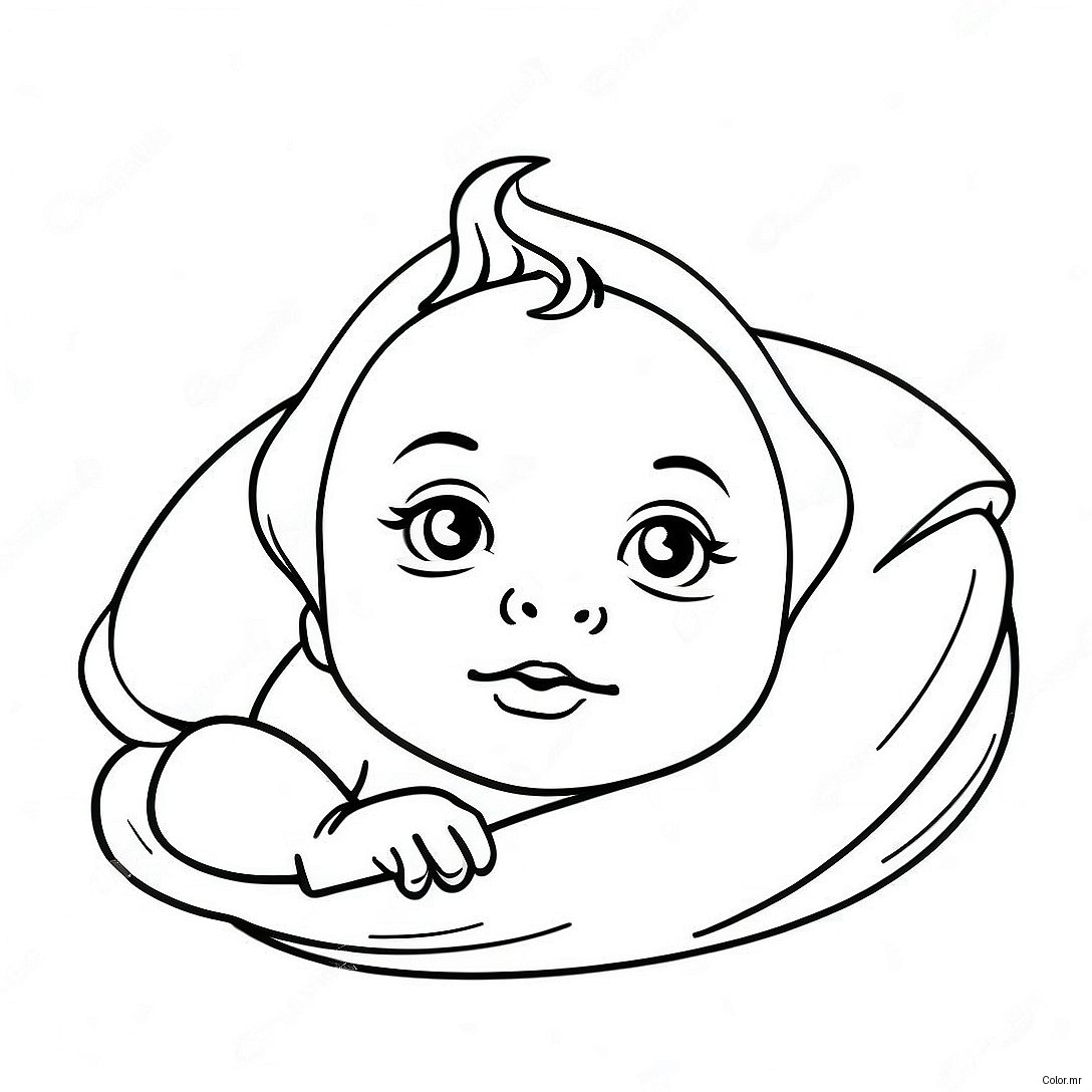 Page A Colorier Bebe Realiste Nouveau Ne 25155 23015