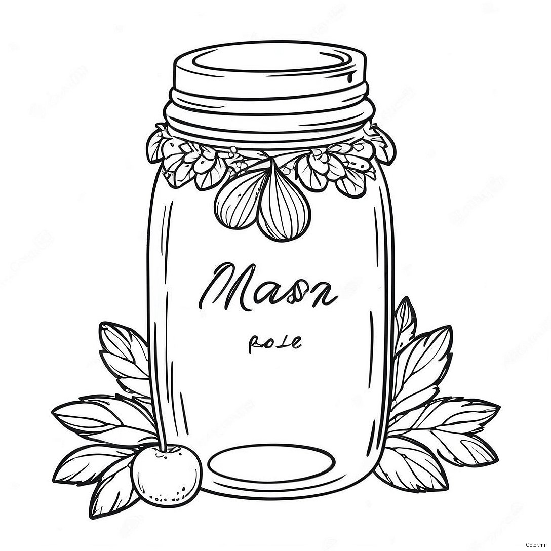 Page A Colorier Bocal Mason Vintage 18366 15385