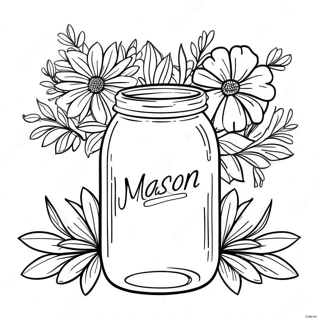 Page A Colorier Bocal Mason Vintage 18366 15386