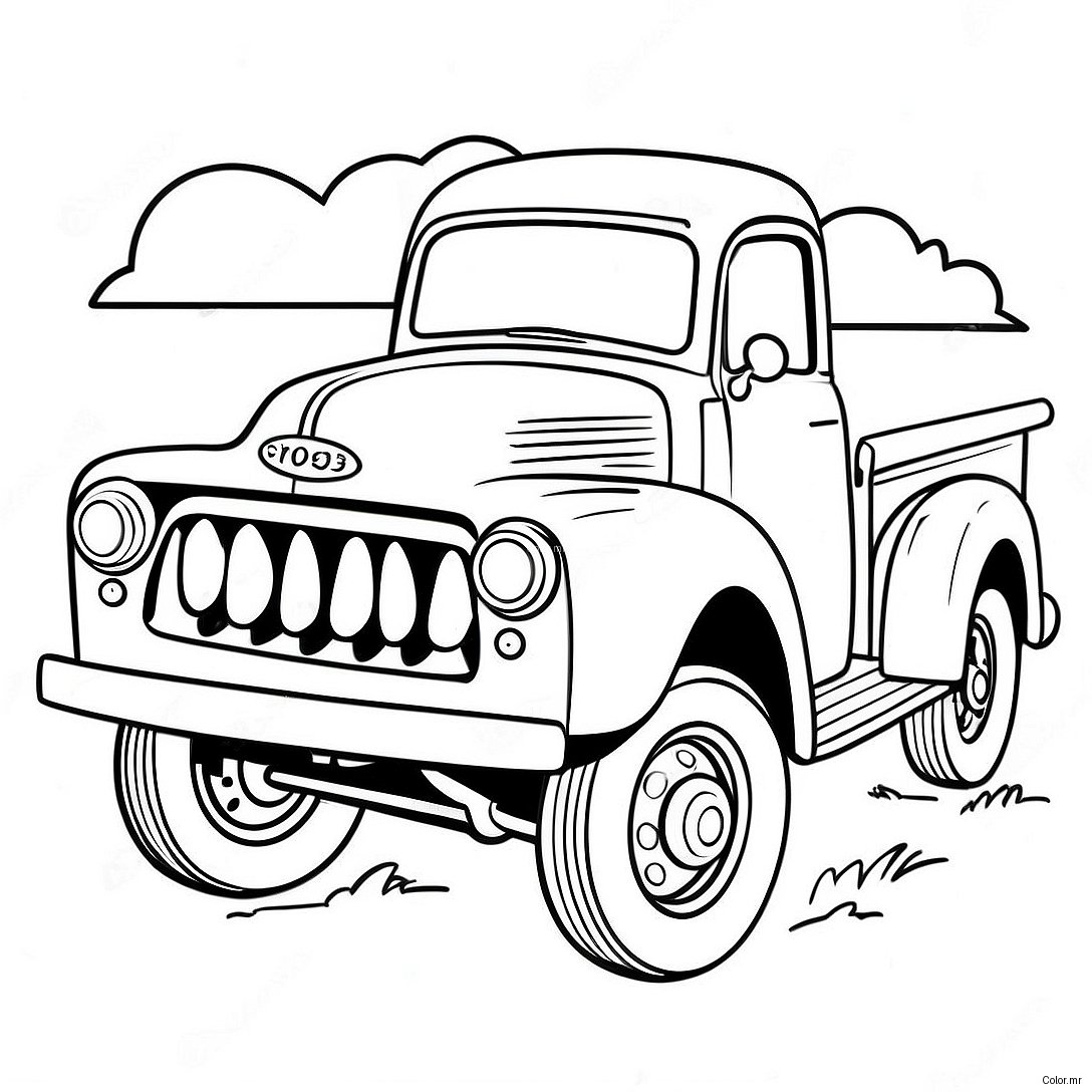Page A Colorier Camion De Livraison Vintage 28526 25847
