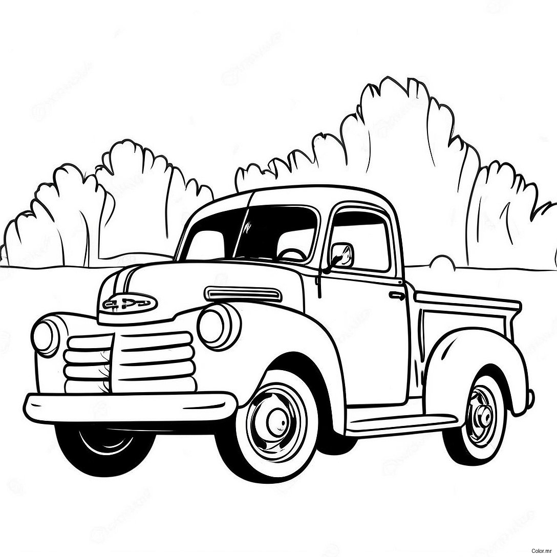 Page A Colorier Camion De Livraison Vintage 28526 25848