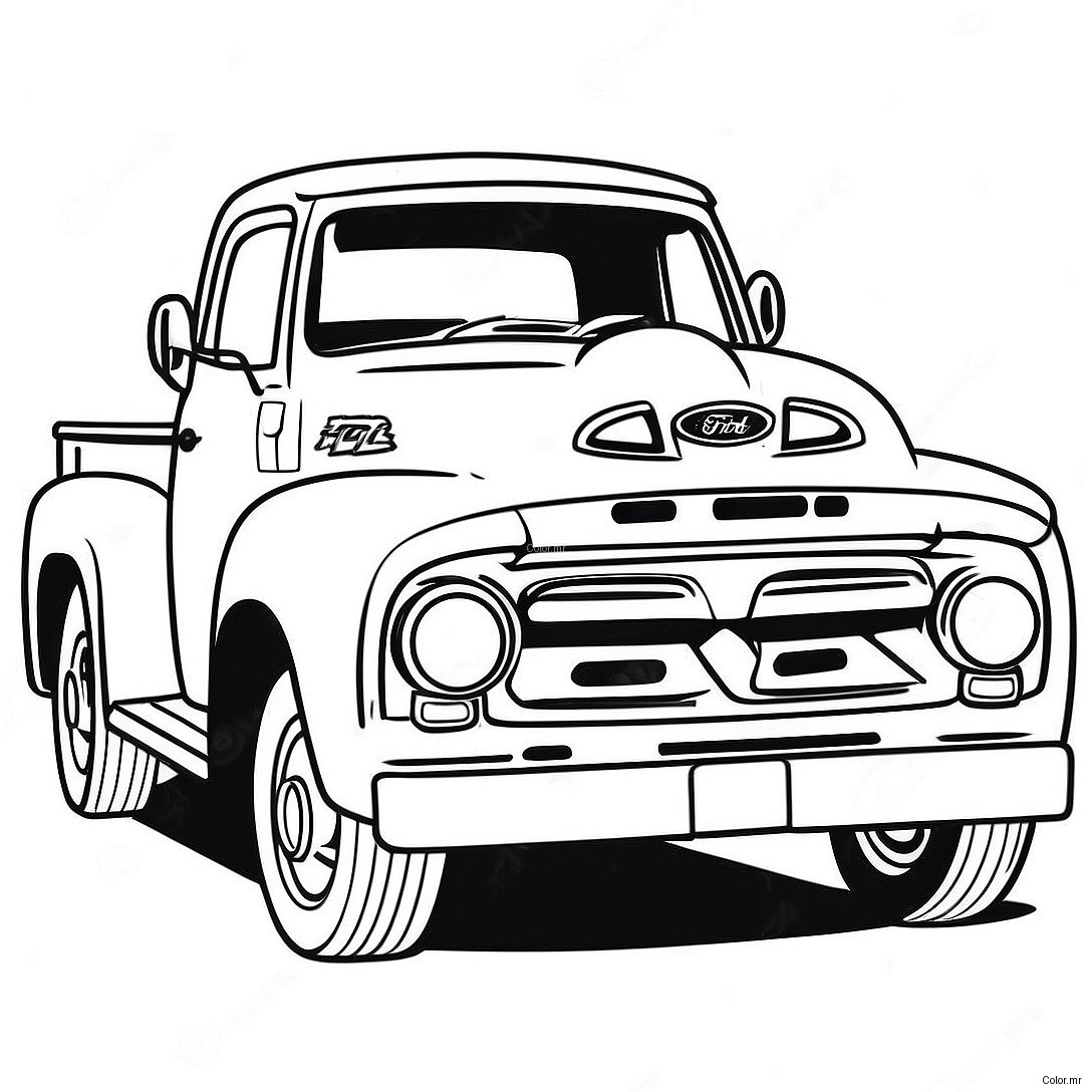 Page A Colorier Camion Ford Realiste 5884 4699