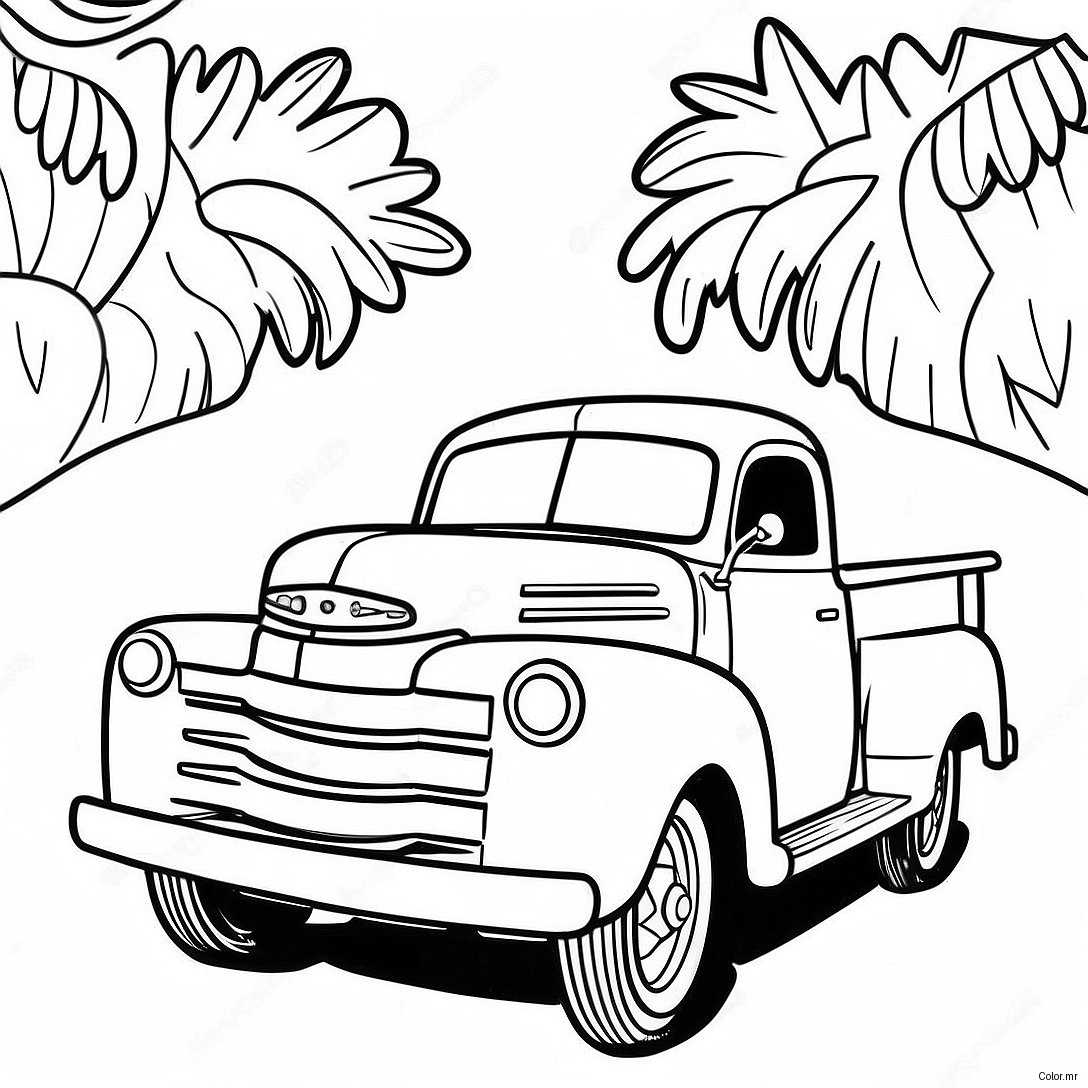 Page A Colorier Camion Pickup Vintage 72935 60217