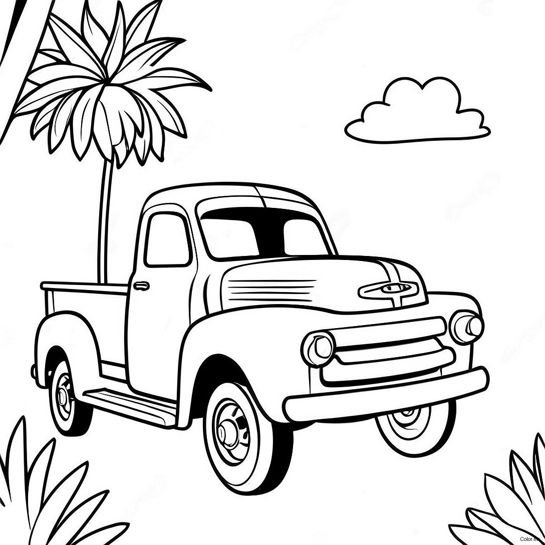 Page A Colorier Camion Pickup Vintage 72935 60219