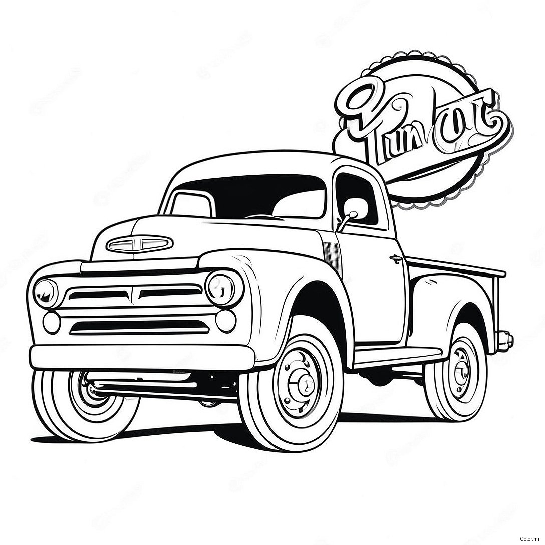 Page A Colorier Camion Pickup Vintage 72935 60220