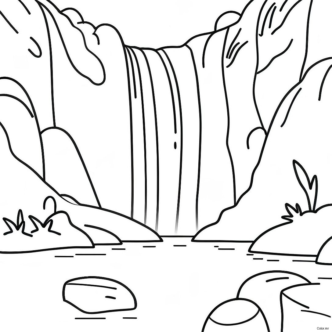 Page A Colorier Cascade Realiste 56131 46672