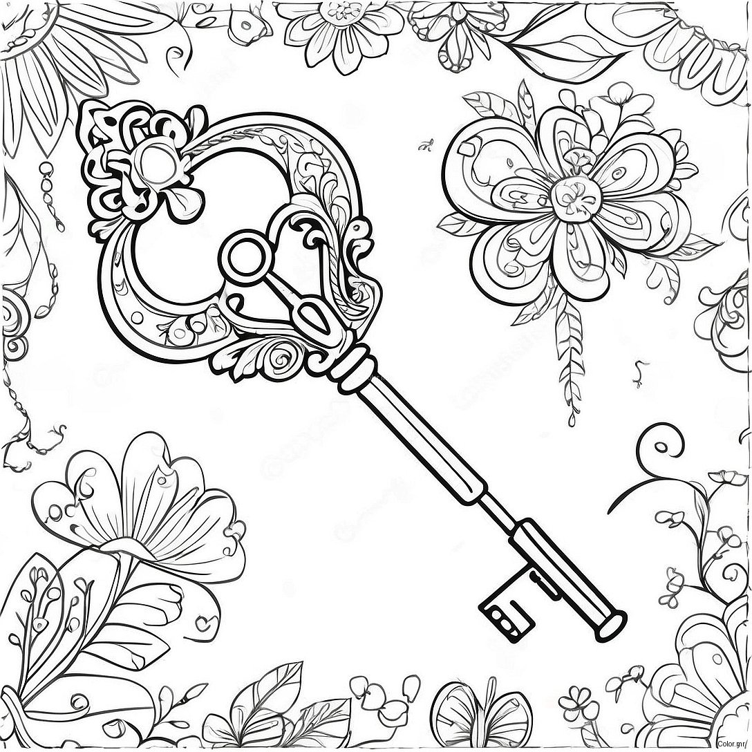Page A Colorier Cle Vintage 59887 49705
