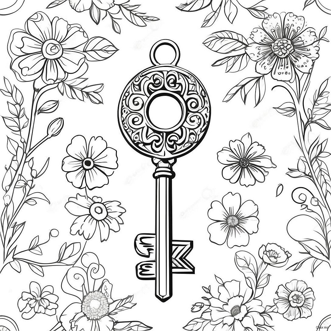 Page A Colorier Cle Vintage 59887 49707
