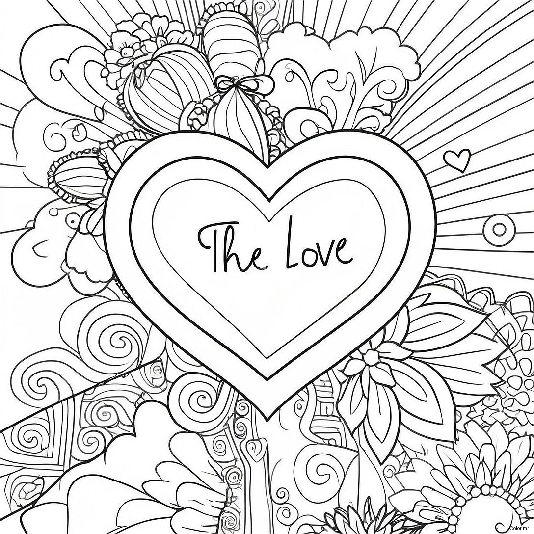 Page A Colorier Coeur Colore Partagez Lamour 54452 45321