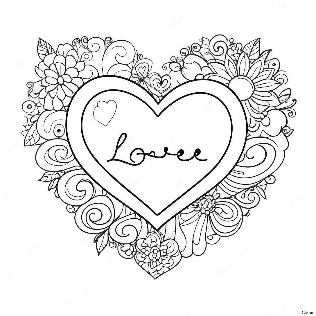 Page A Colorier Coeur Colore Partagez Lamour 54452 45324