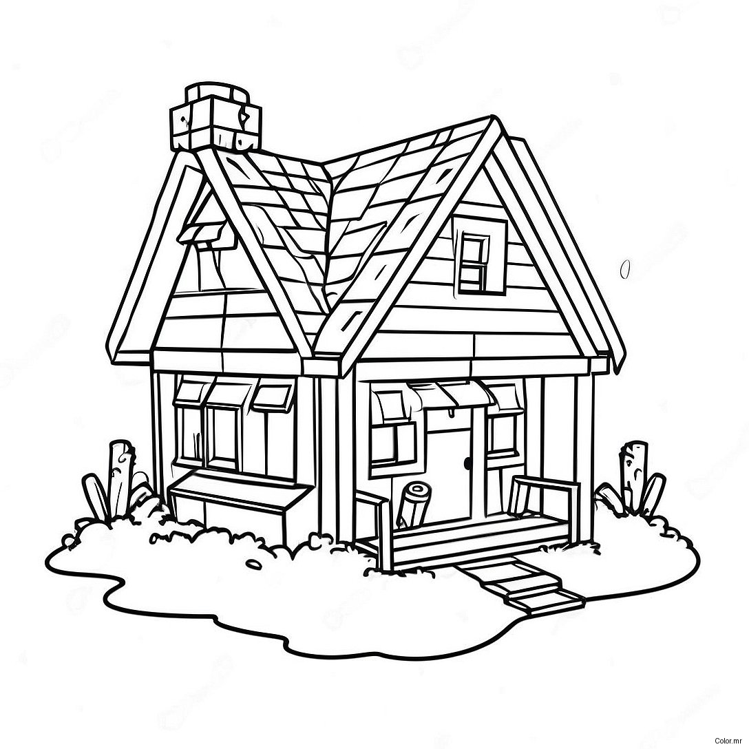 Page A Colorier Cottage Confortable Minecraft 32110 16585