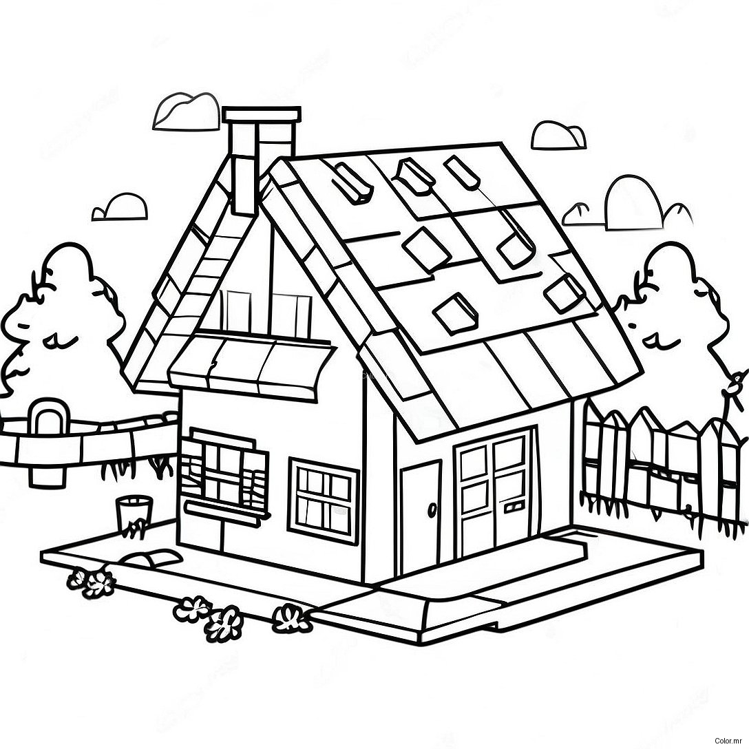 Page A Colorier Cottage Confortable Minecraft 32110 16588