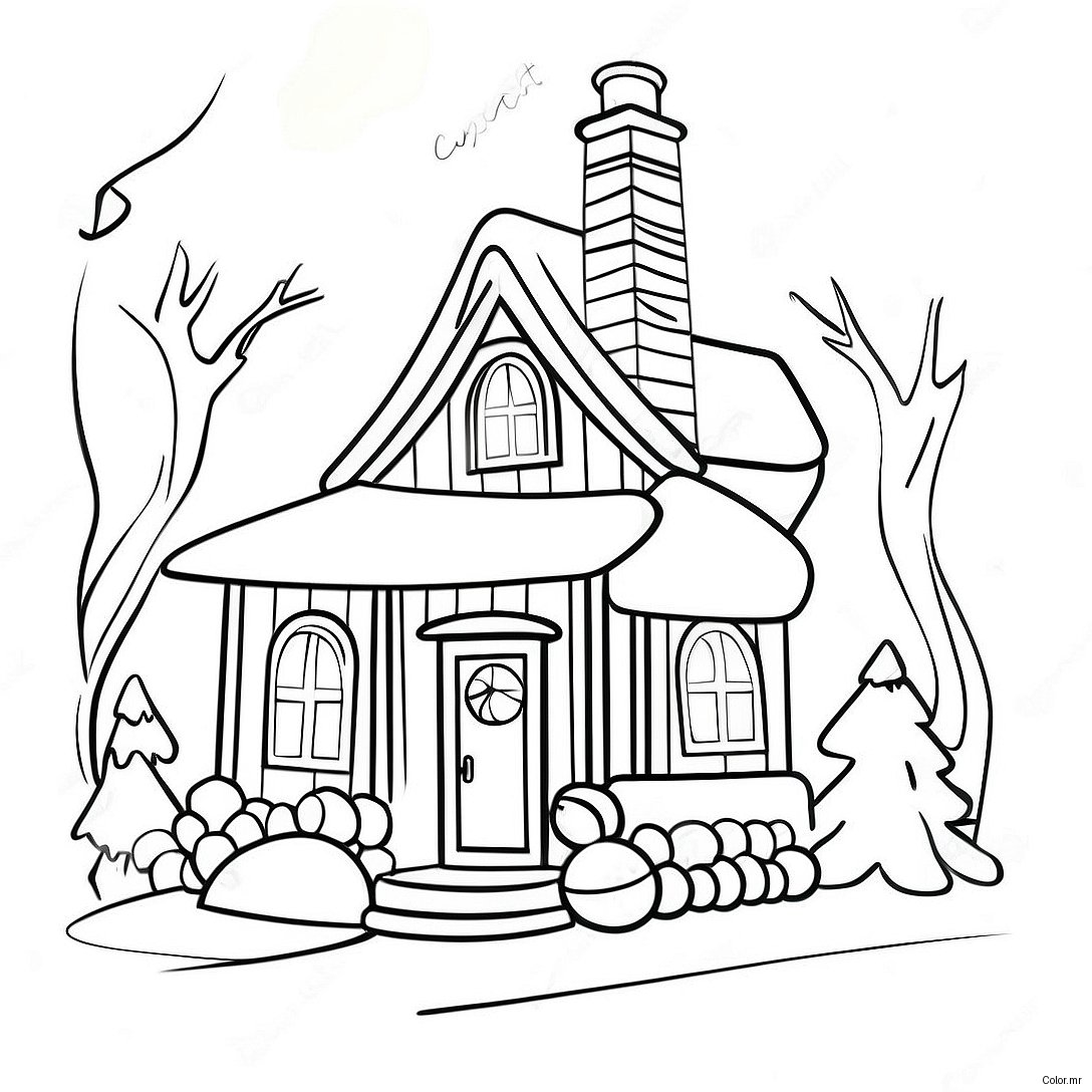 Page A Colorier Cottage De Noel Confortable 26403 24183