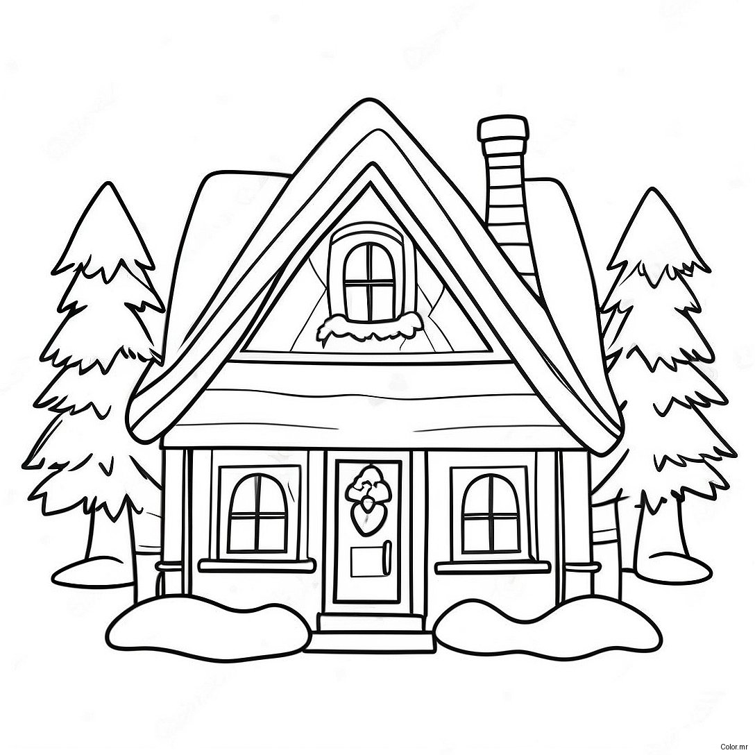 Page A Colorier Cottage De Noel Confortable 26403 24184