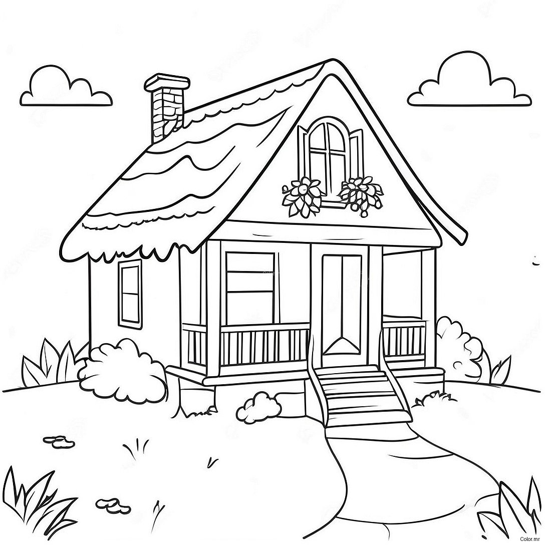 Page A Colorier Cottage Douillet 5825 4656