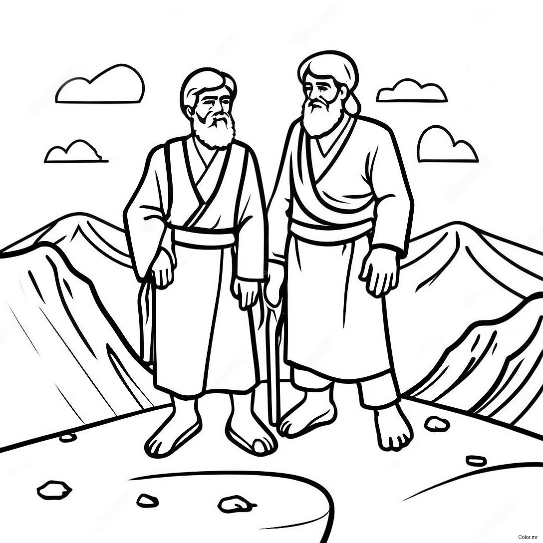 Page A Colorier Dabraham Et Isaac Sur La Montagne 12828 61577