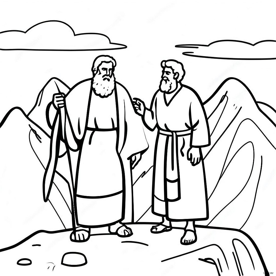 Page A Colorier Dabraham Et Isaac Sur La Montagne 12828 61579