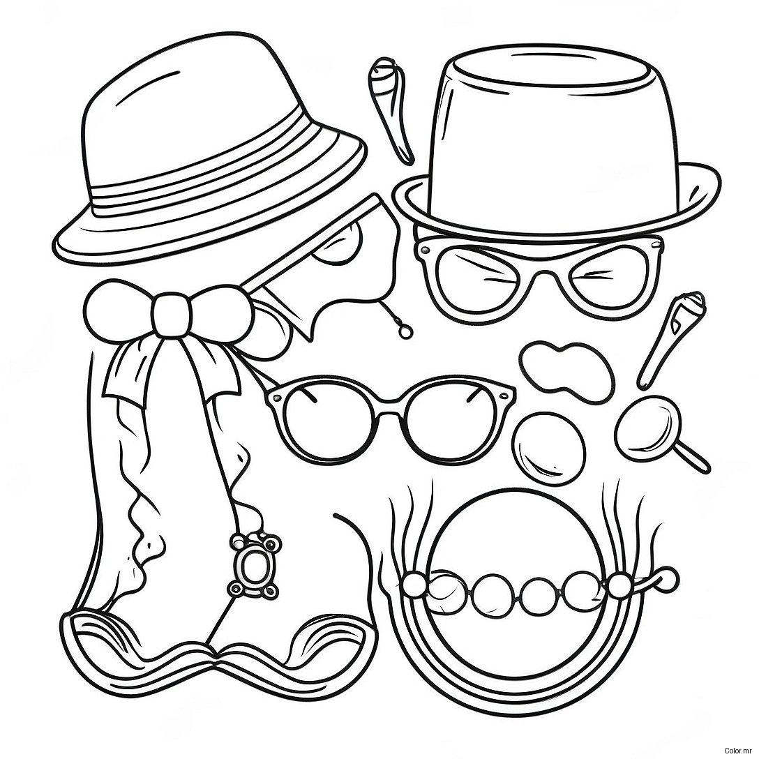 Page A Colorier Daccessoires Vintage Hipster 33242 17470