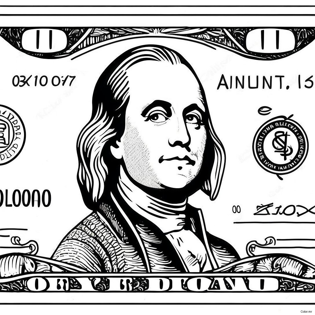 Page A Colorier De 100 Dollar Realiste 49705 41467