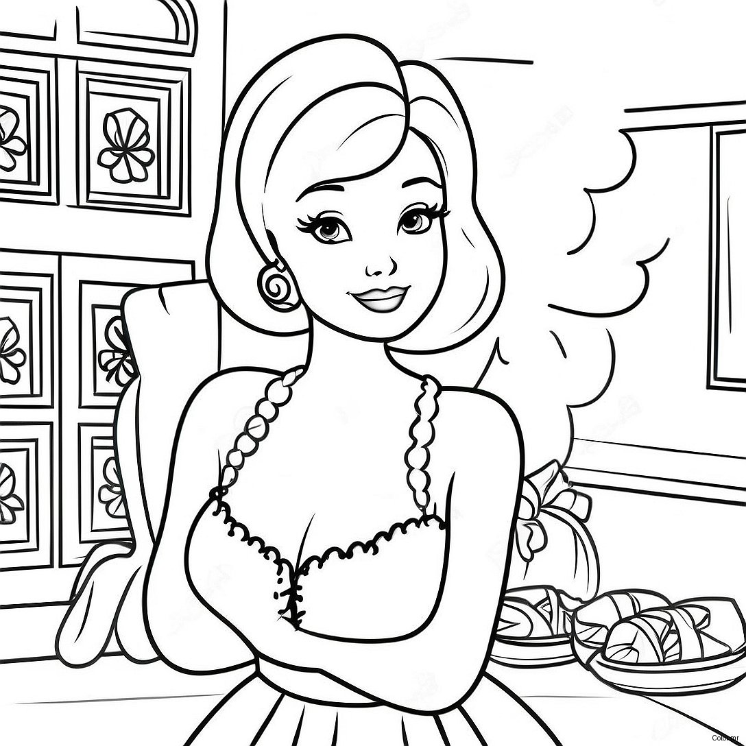 Page A Colorier De Barbie Vintage 8265 6697