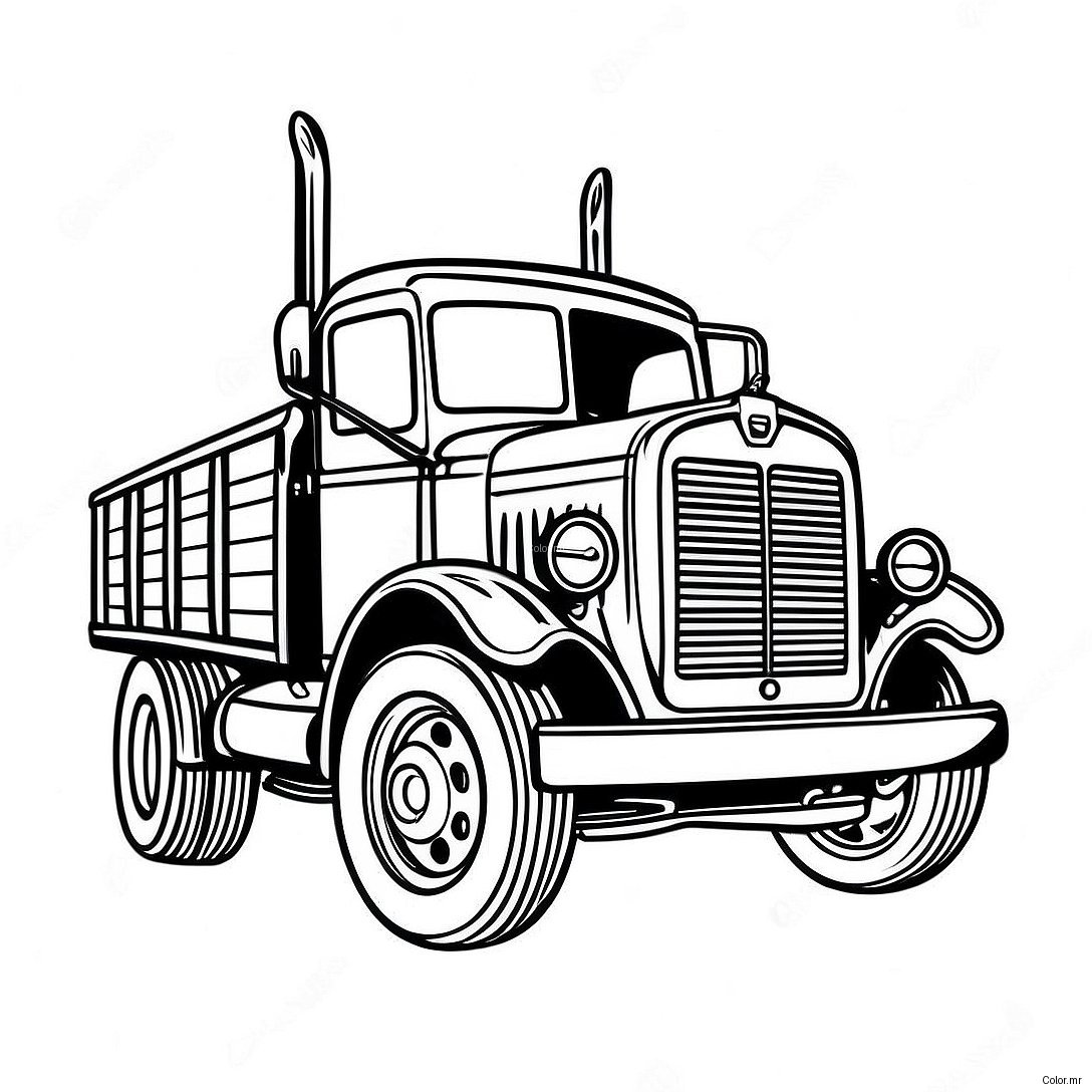 Page A Colorier De Camion Plateau Vintage 48335 40166