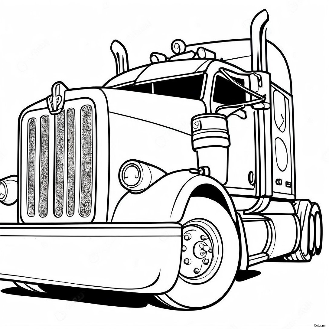Page A Colorier De Camion Semi Remorque Peterbilt Vintage 11228 9207
