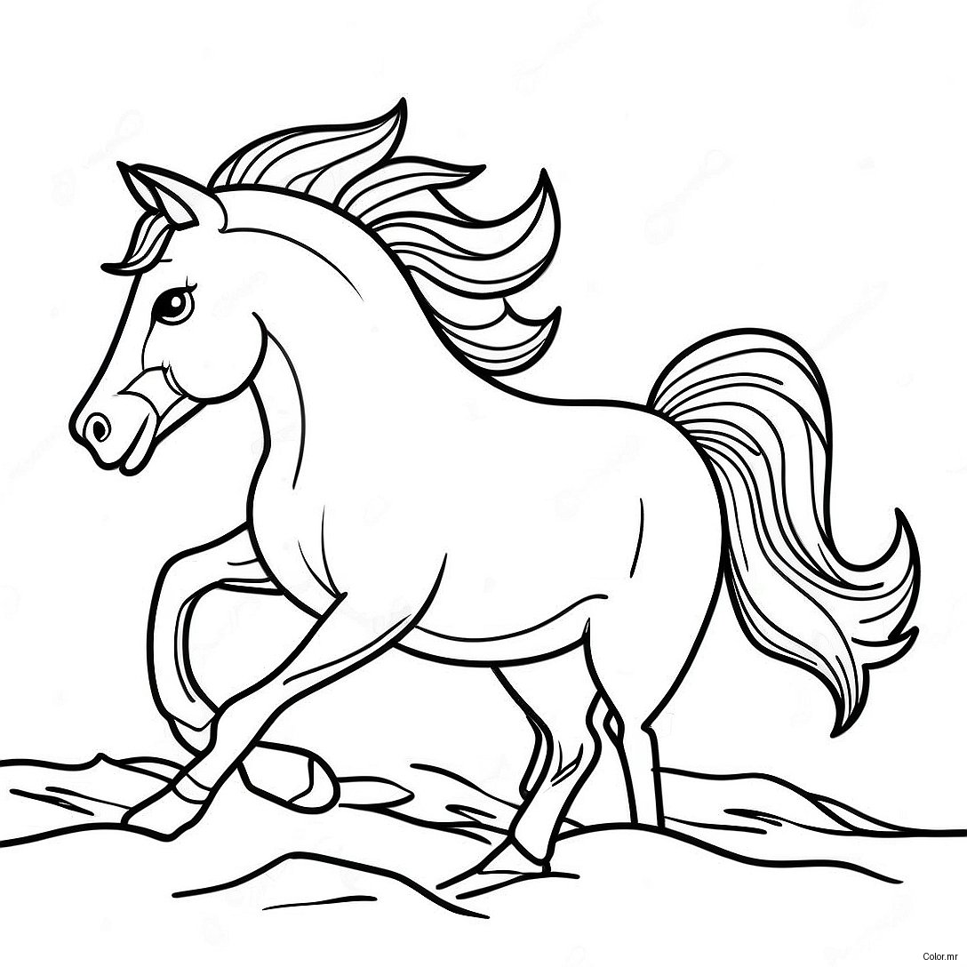 Page A Colorier De Cheval Sauvage Realiste Au Galop 3669 2978