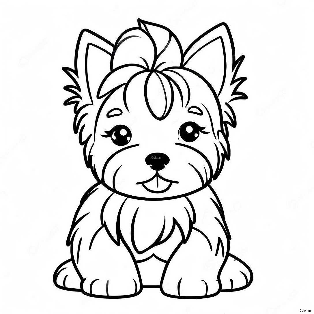 Page A Colorier De Chiot Yorkie Realiste 21482 19794
