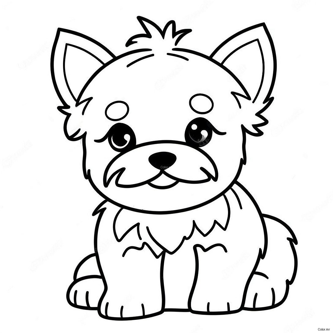 Page A Colorier De Chiot Yorkie Realiste 21482 19940