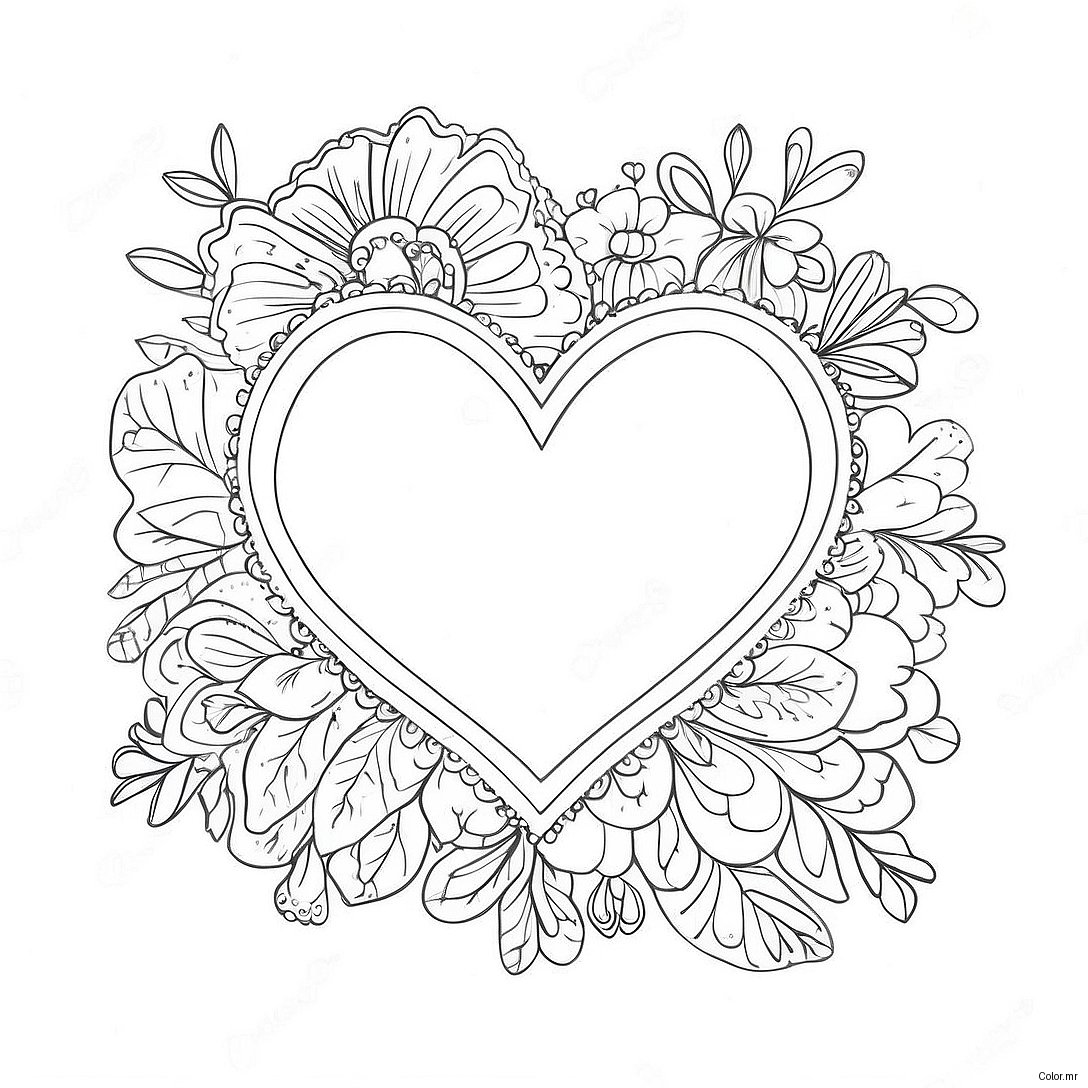 Page A Colorier De Coeur Vintage De Saint Valentin 63309 52397