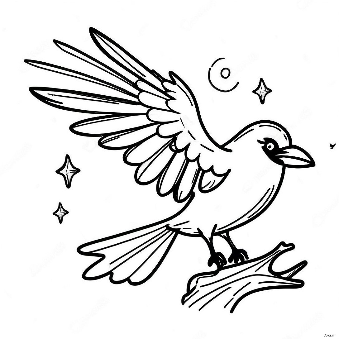 Page A Colorier De Corbeau Lancant Des Sorts 362 289