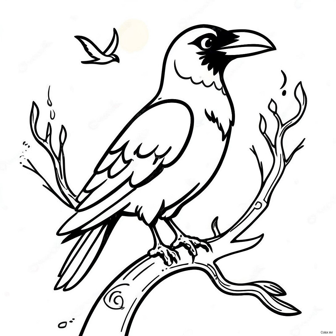 Page A Colorier De Corbeau Lancant Des Sorts 362 291