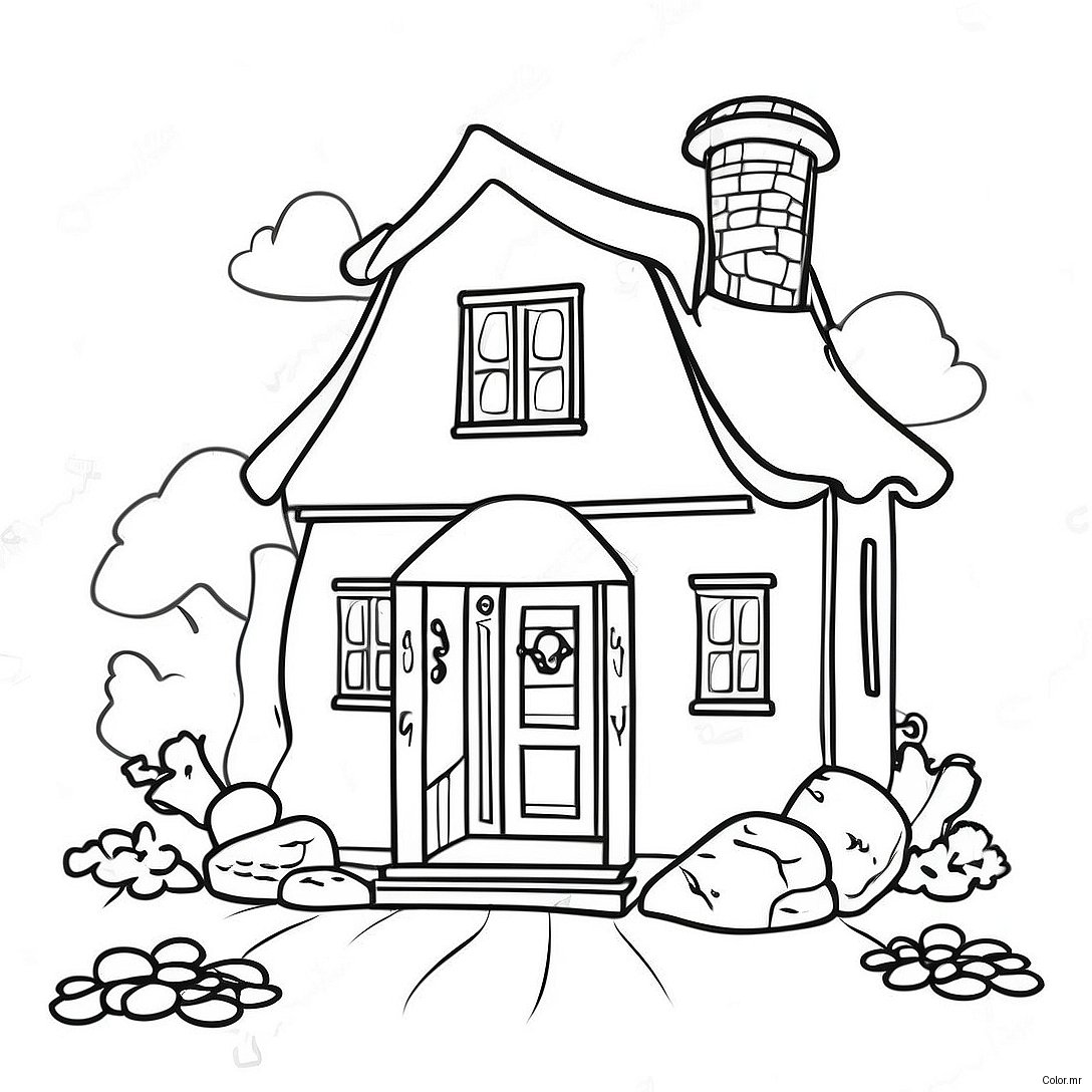 Page A Colorier De Cottage Douillet 142 117